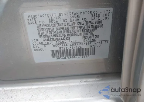 2013 Nissan Sentra Sr z USA, uszkodzony, nr VIN 3N1AB7AP0DL642135